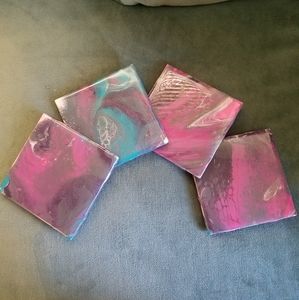 Crystal ceramic coasters